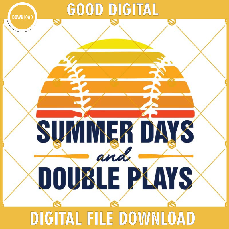 Summer Days And Double Plays SVG, Baseball Lover SVG, Baseball Junkie SVG, Retro Baseball SVG, Baseball SVG, Baseball Fan SVG.jpg
