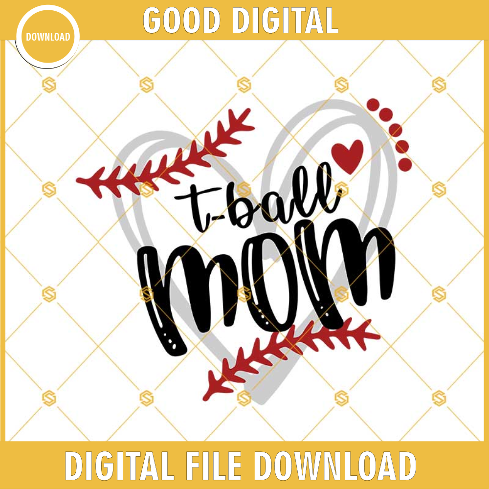 T Ball Svg, T Ball Mom Svg, T Ball Cutting File, T-Ball Svg, Heart Frame Baseball Svg Dxf Eps Png Cut Files Clipart Cricut Silhouette.jpg