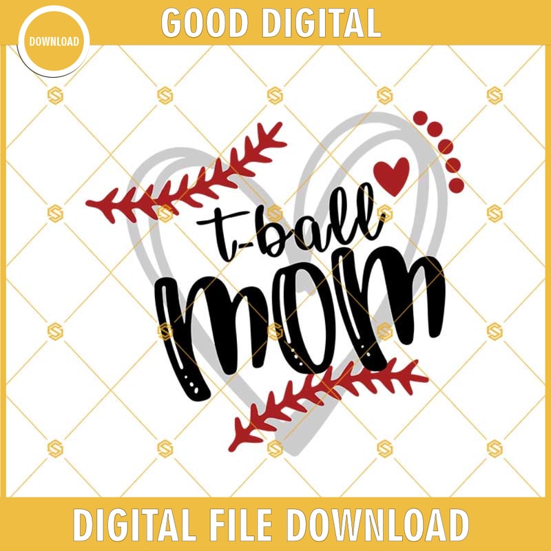 T Ball Svg, T Ball Mom Svg, T Ball Cutting File, T-Ball Svg, Heart Frame Baseball Svg Dxf Eps Png Cut Files Clipart Cricut Silhouette.jpg