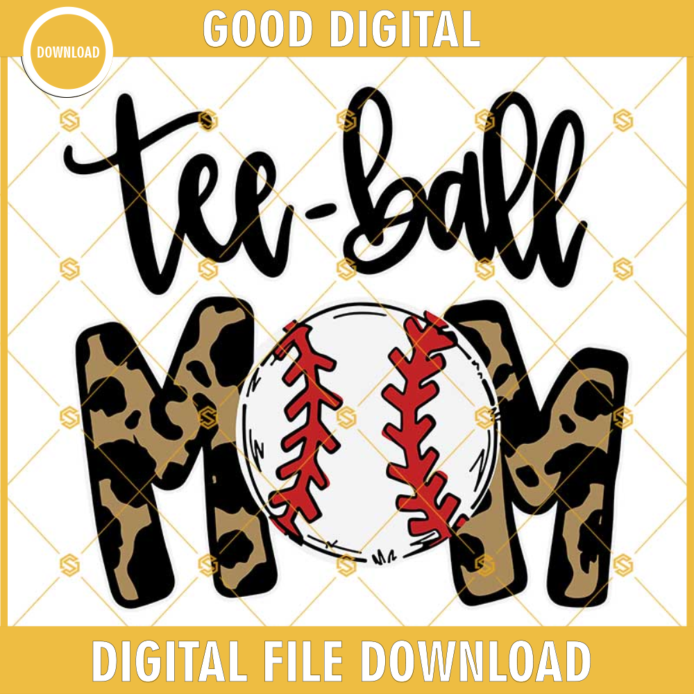 Teeball Mom Svg, Mother's Day Gift Svg, Teeball Mom Svg, Leopard Ball Svg, Leopard Ball Mom Svg Dxf Eps Png Cut Files Clipart Cricut Silhouette.jpg
