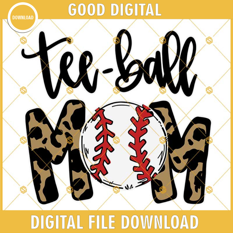 Teeball Mom Svg, Mother's Day Gift Svg, Teeball Mom Svg, Leopard Ball Svg, Leopard Ball Mom Svg Dxf Eps Png Cut Files Clipart Cricut Silhouette.jpg