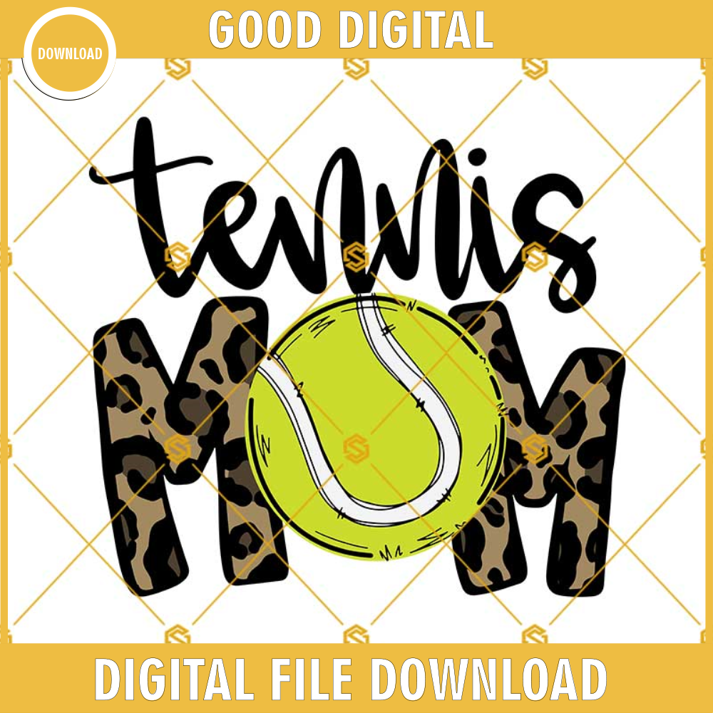 Tennis Mom Leopard Print SVG, Mom Life Sport SVG PNG DXF EPS.jpg