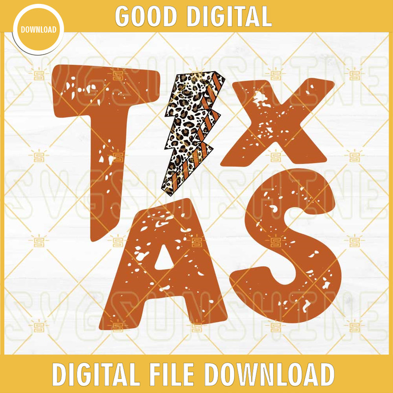 Texas Leopard Lightning Bolt SVG PNG DXF EPS Cut Files For Cricut Silhouette.jpg