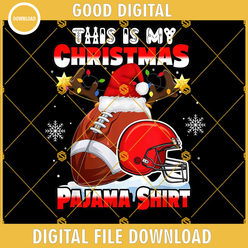 This Is My Christmas Pajama Shirt Football Christmas PNG Designs For Shirts.jpg