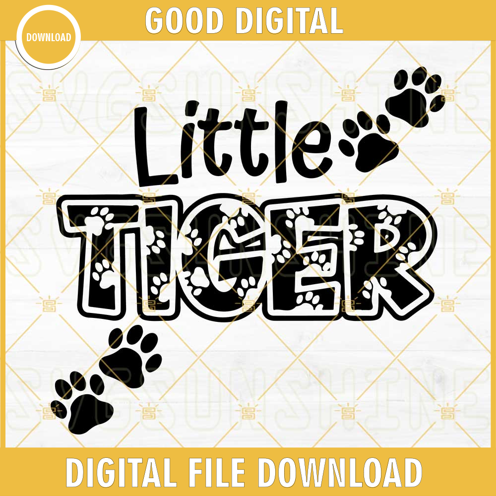 Tiger Paw Print SVG, Little Tiger SVG DXF EPS PNG Cricut Silhouette.jpg