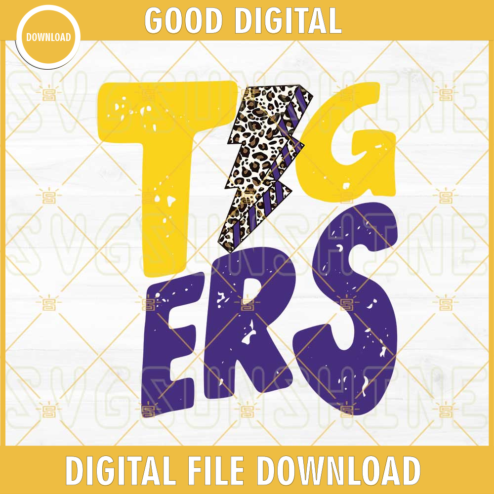 Tigers Leopard Lightning Bolt SVG PNG DXF EPS Cut Files For Cricut Silhouette.jpg