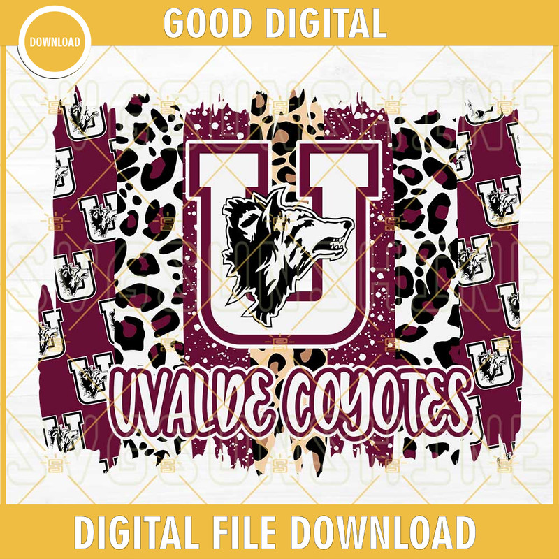 Uvalde Coyotes SVG, Uvalde SVG, Leopard Uvalde SVG PNG DXF EPS Cut Files.jpg