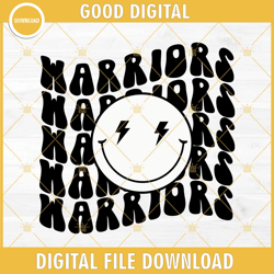 warriors svg, warriors smiley face football svg, warriors football svg