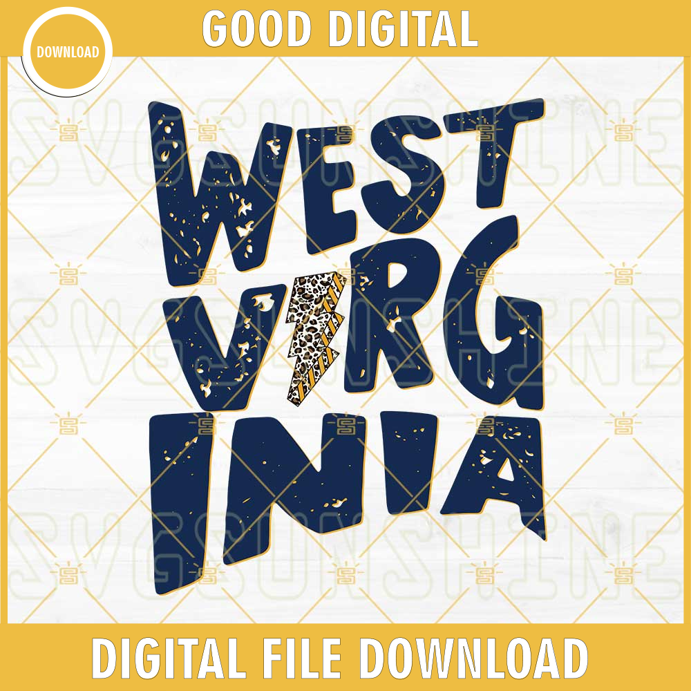 West Virginia Leopard Lightning Bolt SVG, West Virginia SVG PNG DXF EPS Cricut Silhouette.jpg