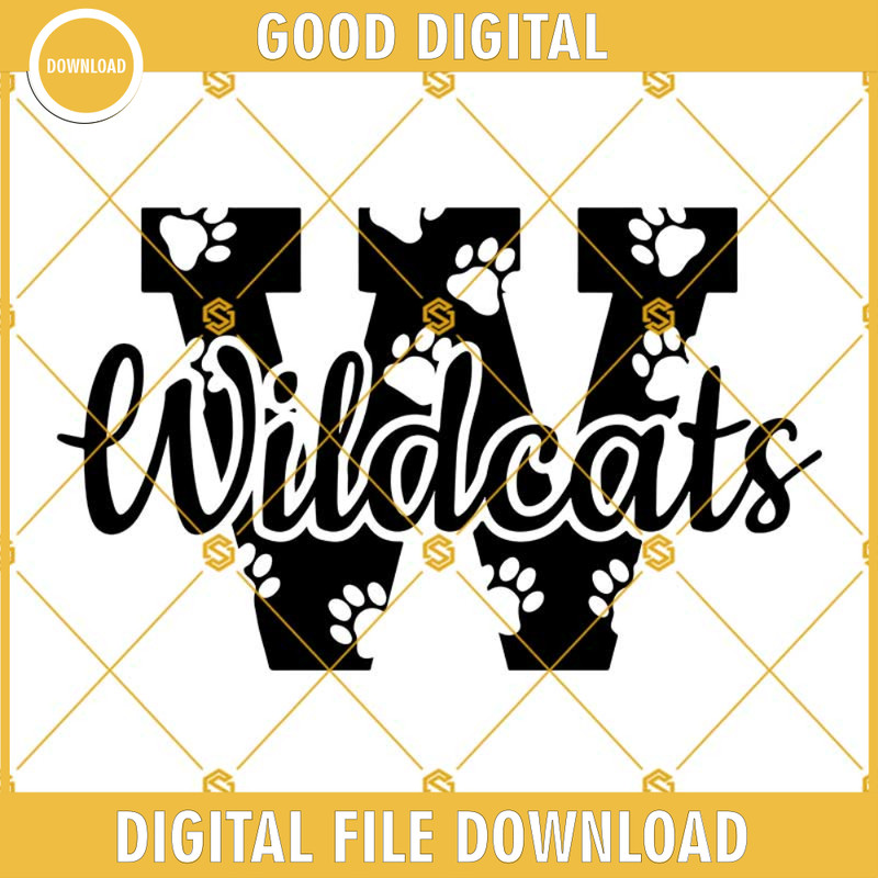 Wildcats football SVG, Paw print SVG, Cheerleader SVG, Cheer mom SVG Letter monogram SVG.jpg