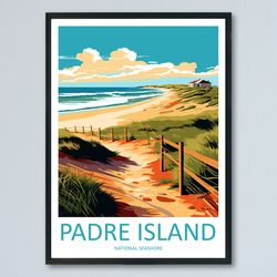 padre island travel print wall art padre island wall hanging home dcor padre island gift art lovers texas art lover