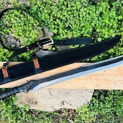 CUSTOM HANDMADE SPRING STEEL 5160 COMBAT MACHETE KNIFE SURVIVAL MACHETE SWORD