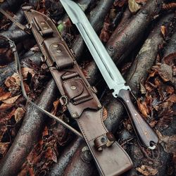 CUSTOM HANDMADE SPRING STEEL 5160 HUNTING FOREST FULL TANG MACHETE KNIFE