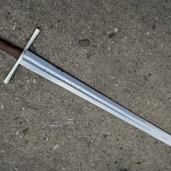 custom handmade d2 tool steel templar sword combat sword with leather sheath