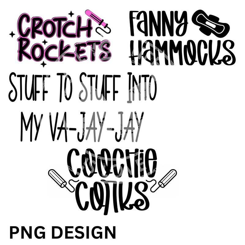 Period Pouches A Collection Of PNGs For Sublimation Zippered Bags Crotch Rockets PNG Fanny Hammocks PNG 0