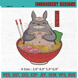 totoro ramen disney machine embroidery digitizing design file