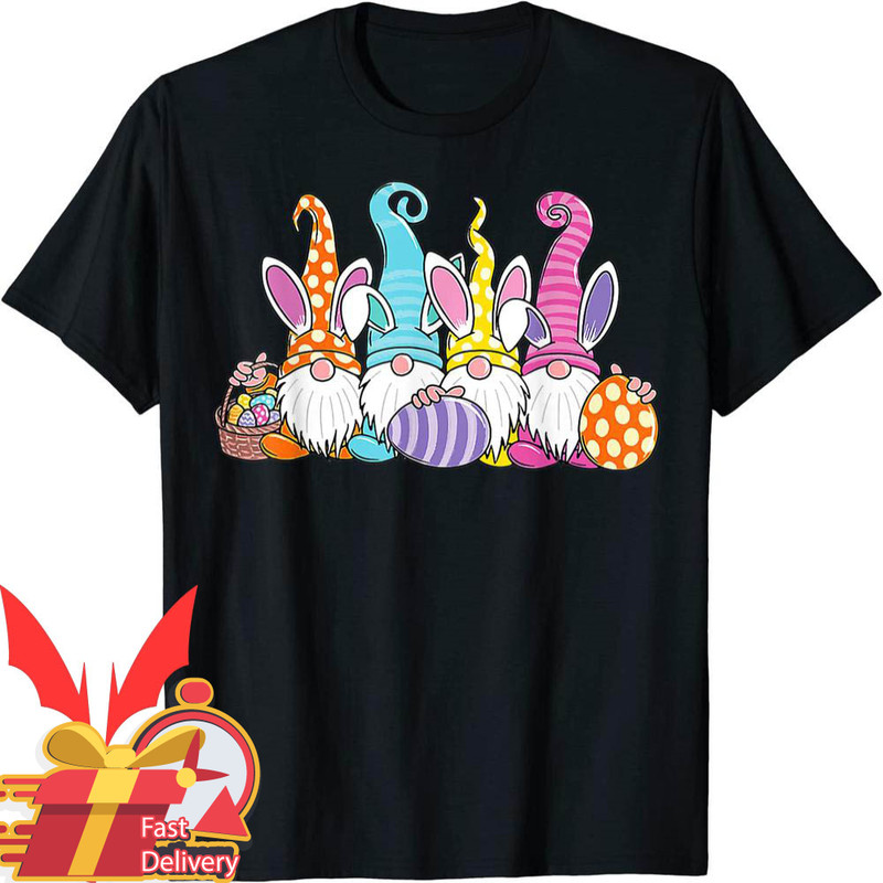 Easter 5s T-Shirt Bunny Spring Gnome Egg Hunting Basket Gift.jpg