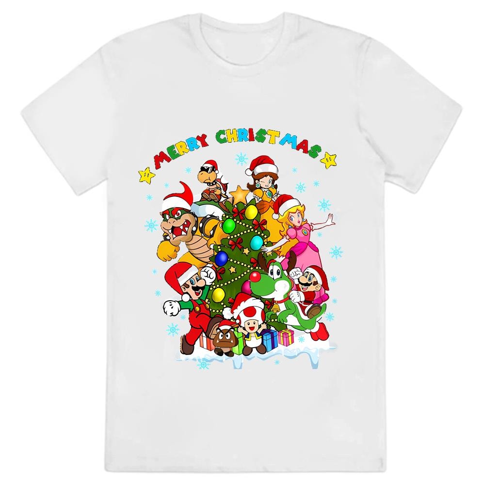 Mario Inspired Christmas Family Tees T Shirt .jpg