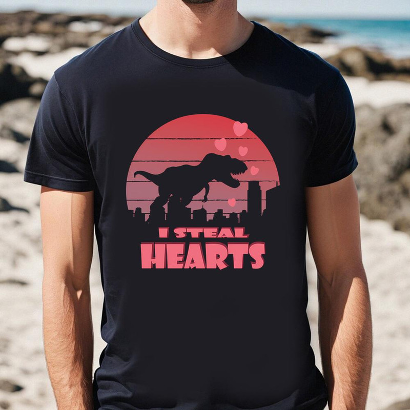 Dinosaur I Steal Hearts Valentine T-shirt .jpg