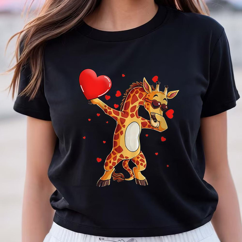 Giraffe Lover Turtle Funny Dab Dance Valentine Day Giraffe Lover T-Shirts .jpg