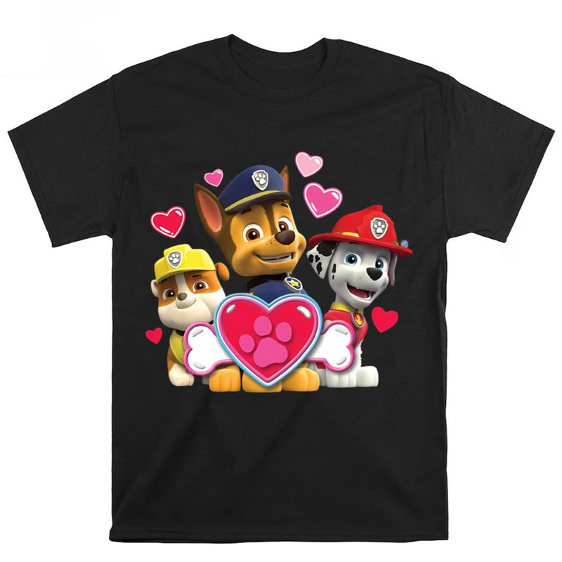 Paw Patrol Happy Love Day From Your Fave Pups Valentine's T-shirt .jpg