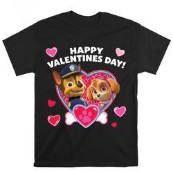 paw patrol hearts group valentines shirt