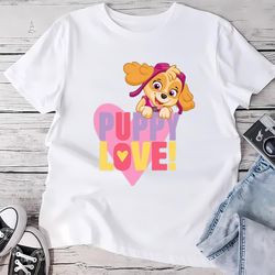 paw patrol valentines day puppy love with skye t-shirt