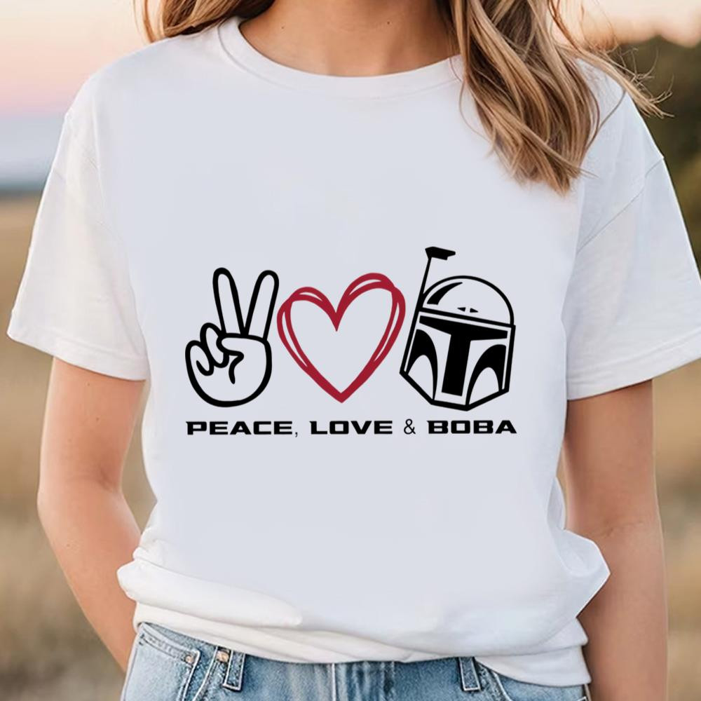 Peace Love And Boba FettBook Valentine's Day Shirt .jpg