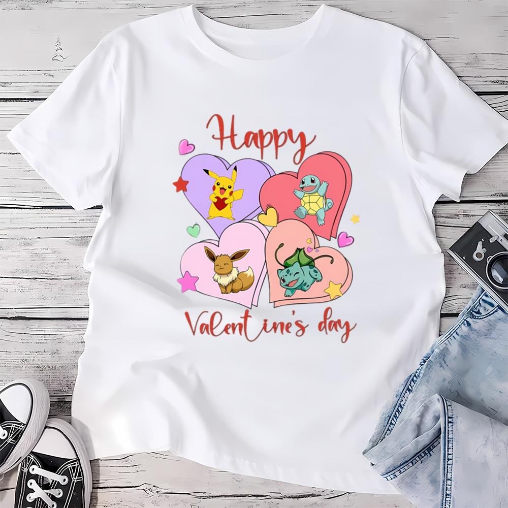 Pokemon Anime Cartoon Happy Valentine's Day Shirt .jpg