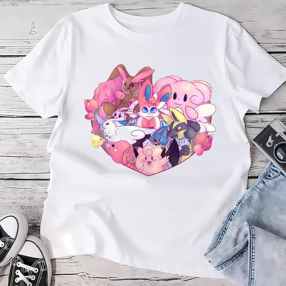 Pokemon Character With Heart Valentine's Day T-Shirt .jpg