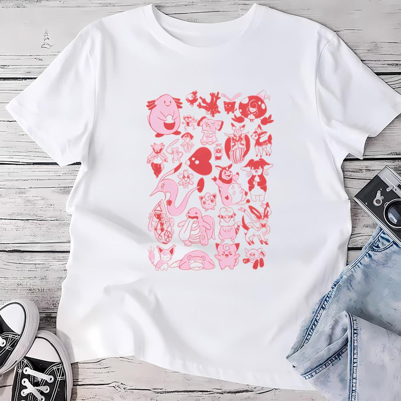 Pokemon Lovers Anime Character Valentine Shirt .jpg