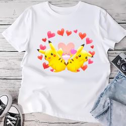 pokemon pikachu with heart valentines day t-shirt