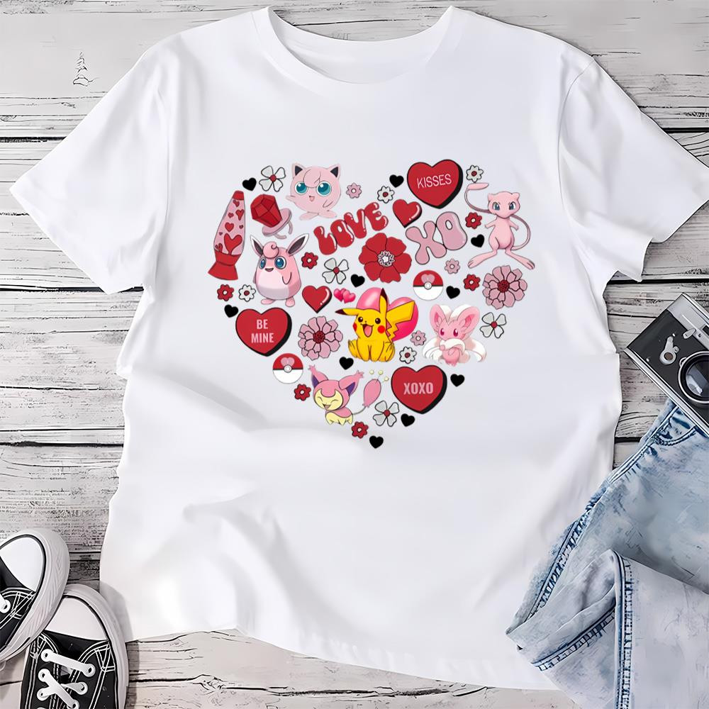Pokemon Valentine's Day Anime Cartoon Shirt .jpg