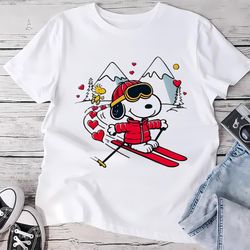 snoopy and woodstock skiing valentine day shirt