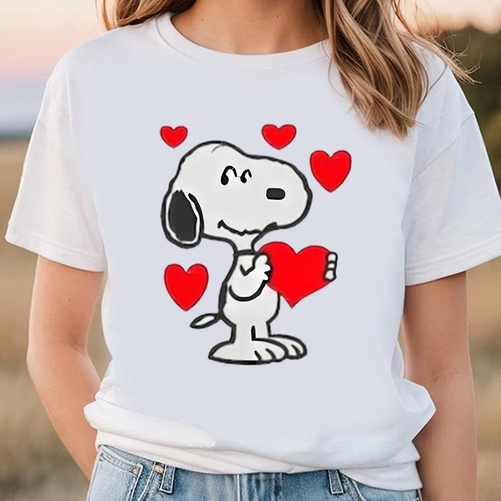 Snoopy With Heart Sweatshirt Puppy Love Embroidered Crewneck Vintage Inspired Valentine's Funny Valentine T-Shirt .jpg