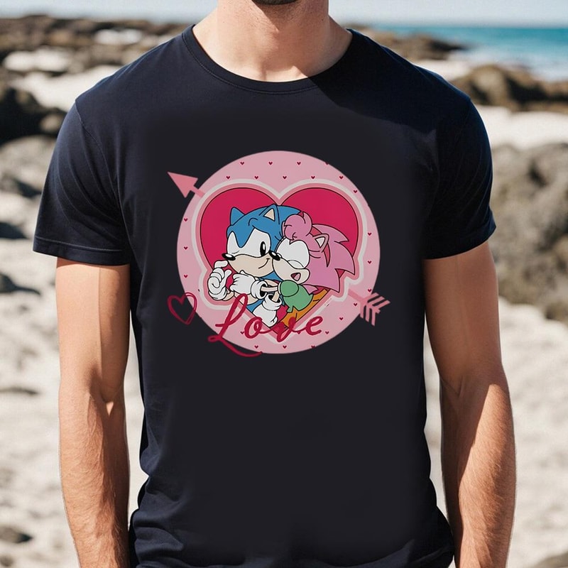 Sonic The Hedgehog Amy Rose Love Valentine's T-Shirt .jpg