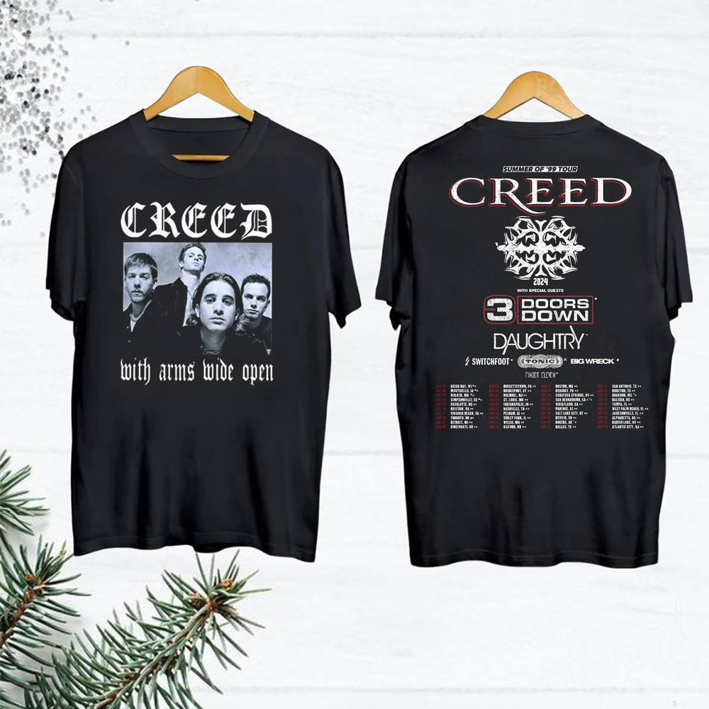 2024 Creed Band Tour Vintage T-Shirt, Creed Band Fan Gift Shirt, Creed 2024 Concert Merch, Rock Band Creed Shirt, 90s Vintage Creed Shirt.jpg