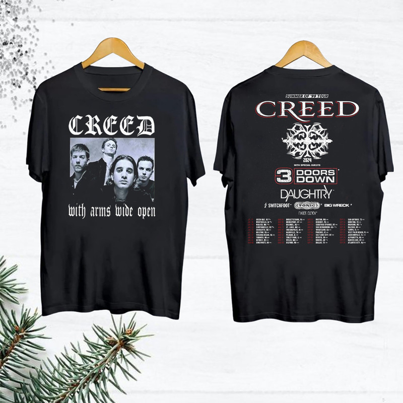 2024 Creed Band Tour Vintage T-Shirt, Creed Band Fan Gift Shirt, Creed 2024 Concert Merch, Rock Band Creed Shirt, 90s Vintage Creed Shirt.jpg
