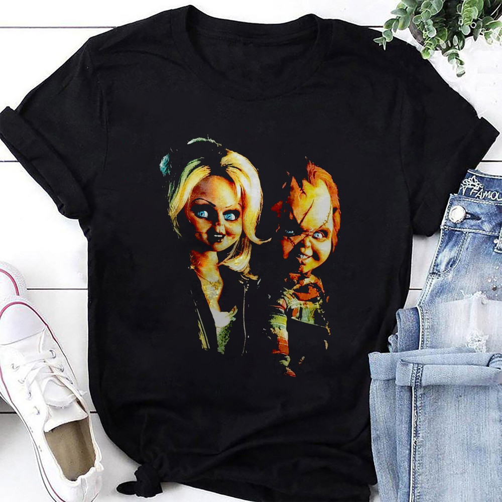 Chucky And Tiffany T-Shirt, Chucky Shirt Fan Gift, Chucky Halloween Shirt, Chucky Vintage Shirt, Chucky The Series Shirt, Chucky Movie Shirt.jpg