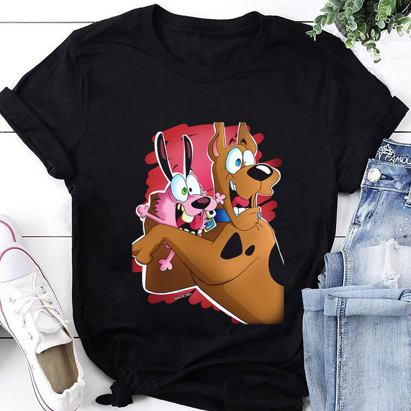 Courage the Cowardly Dog And Scooby Doo T-Shirt, Courage the Cowardly Dog Shirt, Scooby Doo Shirt, Vintage Cartoon Network Shirt.jpg