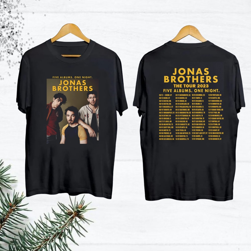 Five Albums One Night Jonas Brothers T-Shirt, Jonas Brothers Shirt Fan Gifts, Jonas Brothers The Tour 2023, Jonas Brothers Concert Shirt.jpg