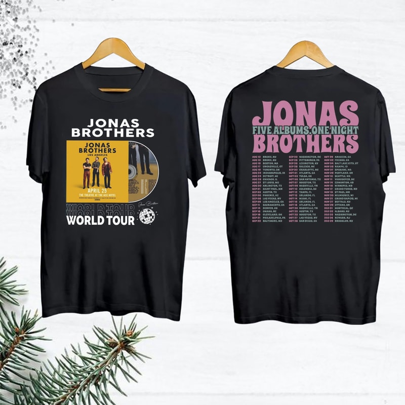 Graphic Jonas Brothers Tour 2023 Shirt, Five Albums One Night Tour Shirt, Jonas Brothers Band Fan Gift Shirt, Jonas Brothers Concert Merch.jpg