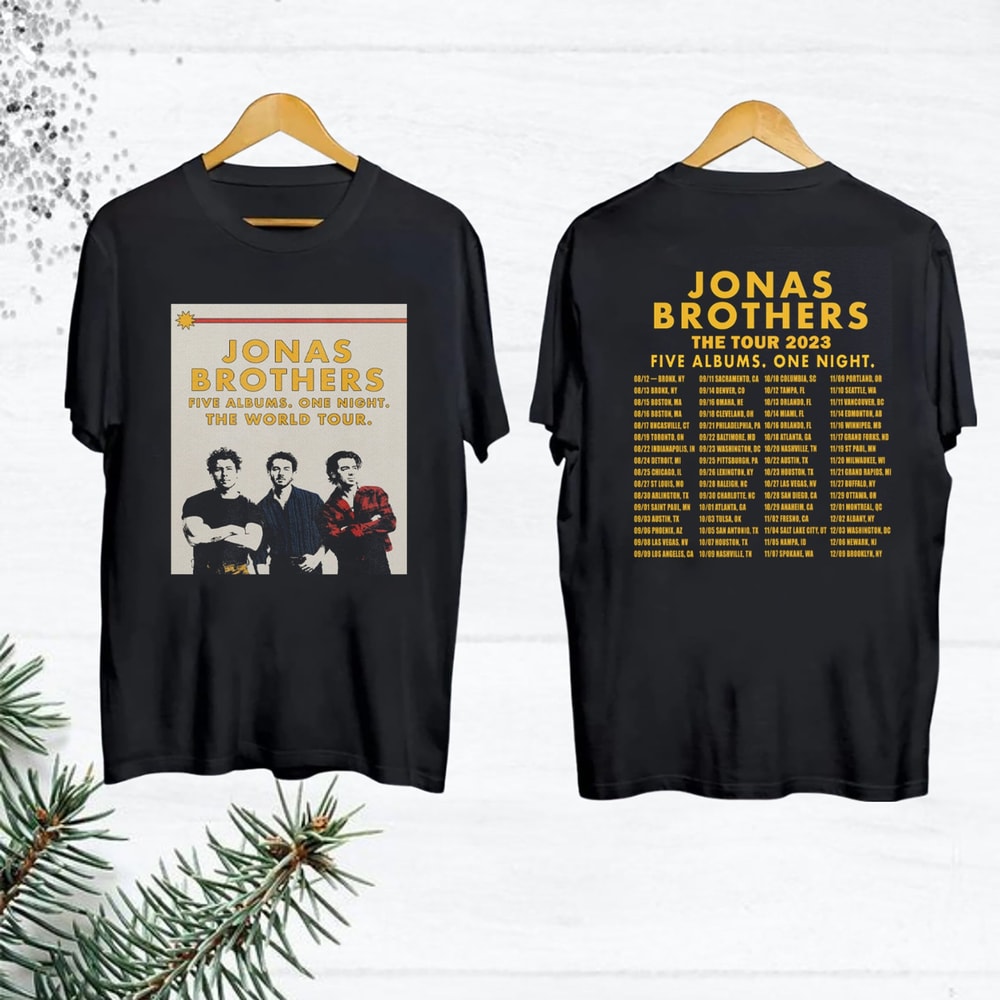Jonas Brothers Five Albums One Night The World Tour T-Shirt, Jonas Brothers Shirt, Jonas Brothers Tour 2023, Jonas Brothers Graphic Tee.jpg