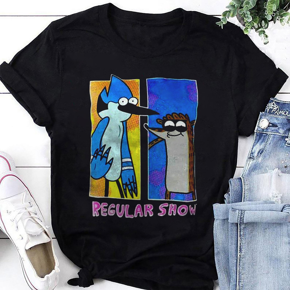 Regular Show Say Hi With Mordecai And Rigby T-Shirt, Regular Show Shirt Fan Gift, Regular Show Vintage Shirt, Regular Show Cartoon Shirt.jpg