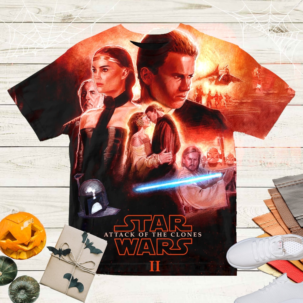 Star Wars Attack Of The Clones T-Shirt 3D, Star Wars Shirt Fan Gifts, Star Wars Lover Shirt, Star Wars Movie Shirt, Star Wars Vintage Shirt.jpg