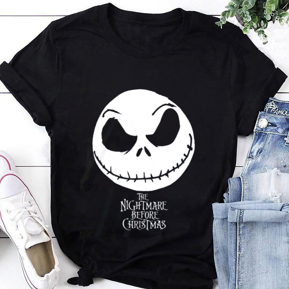 The Nightmare Before Christmas Jack Skellington Face T-Shirt, Jack Skellington Shirt Fan Gifts, Vintage The Nightmare Before Christmas Shirt.jpg