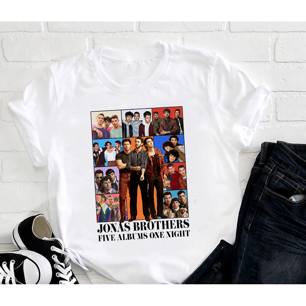 Vintage Jonas Brothers The Eras Tour Shirt, 2023 Jonas Brothers Five Album One Night Shirt, Jonas Brothers Fan Gift Shirt, Jonas Band Shirt.jpg