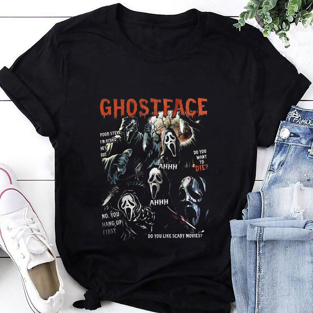 Vintage Scream Ghostface T-Shirt, Ghostface Shirt, Ghostface Scream Shirt, Scream Movie Shirt, Halloween Shirt, Halloween Movie Shirt.jpg
