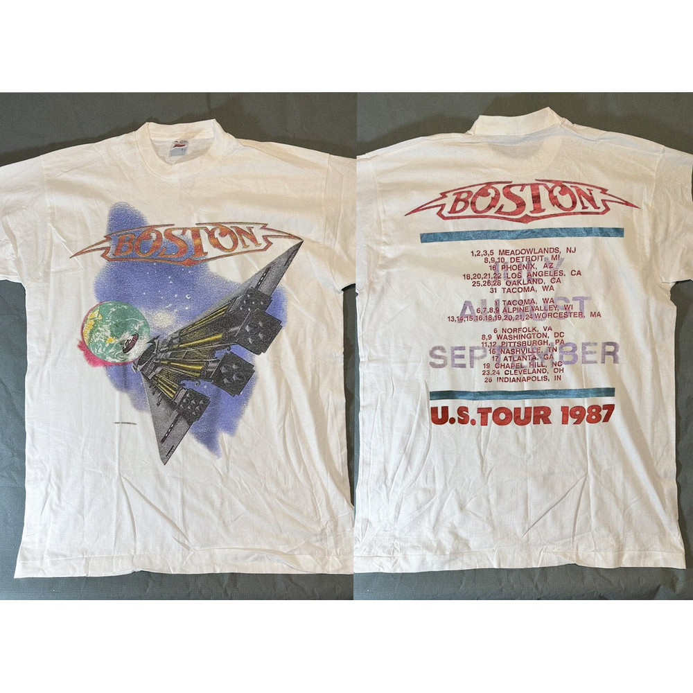 Boston Rock Band Tour 1987 US Tour T-shirt, Boston U.S 80s Tour Concert shirt, Halloween Gift 1.jpg