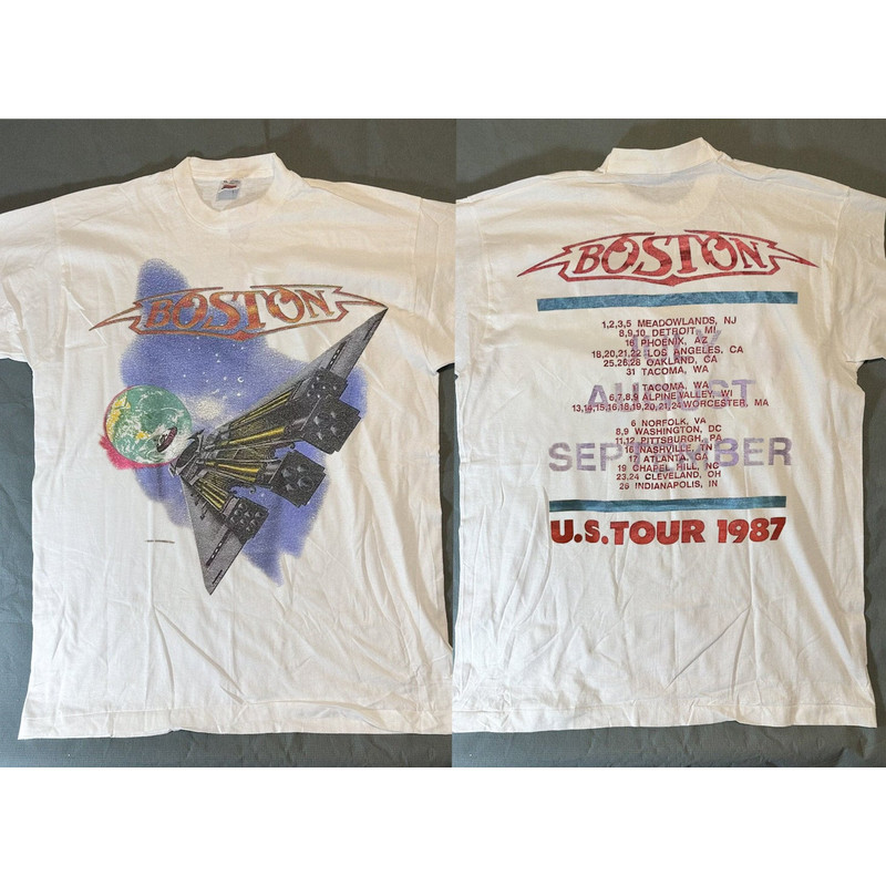 Boston Rock Band Tour 1987 US Tour T-shirt, Boston U.S 80s Tour Concert shirt, Halloween Gift 1.jpg